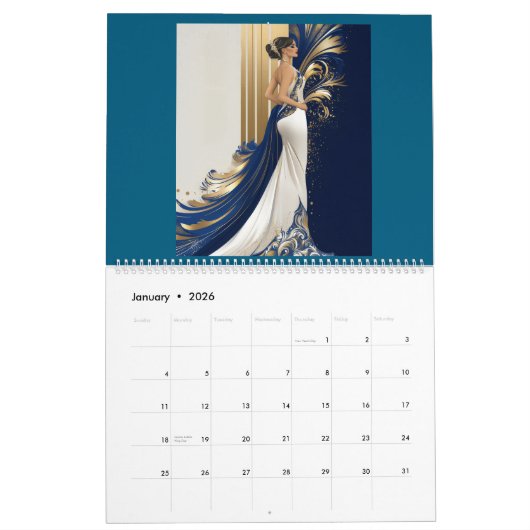  ELEGANCE REIGNS 2026 Calendar カレンダー (1月 2026)