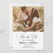 Elegance Script 2 写真付き結婚式の事前お知らせ セーブザデート (裏面)