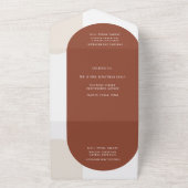 Elegance Simple Bohemian Terracotta Arches Wedding オールインワン招待状 (外側)