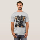 Elegancia Canina: Pastor Alemán Gris Tシャツ (正面フル)