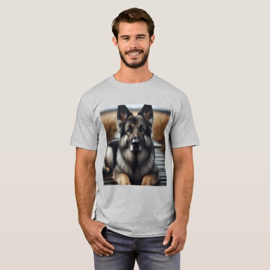 Elegancia Canina: Pastor Alemán Gris Tシャツ (正面フル)