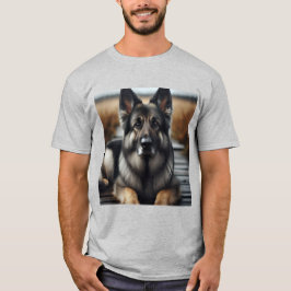 Elegancia Canina: Pastor Alemán Gris Tシャツ