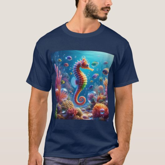 Elegancia Marina: Caballito de Mar Tシャツ (正面)