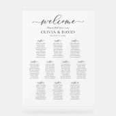 Elegant 10 Tables Welcome Acrylic Seating Chart アクリルサイン (正面)