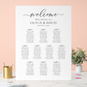 Elegant 10 Tables Welcome Acrylic Seating Chart アクリルサイン (ウェディング)