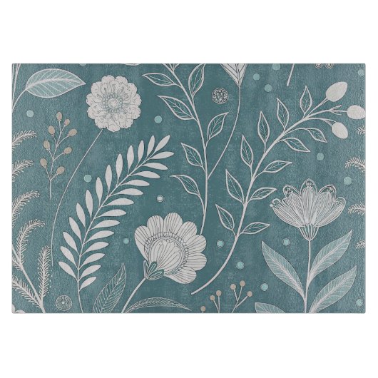 Elegant 11x8 Glass Cutting Board with Stylish Des カッティングボード (正面)