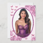 Elegant 15th birthday pink Quinceanera 招待状 (裏面)