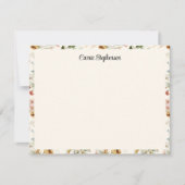 Elegant 1600s Still Life Art Floral Pattern Frame ノートカード (正面)