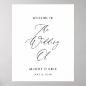 Elegant 16x20 Welcome Wedding Sign | Personalized  ポスター (正面)