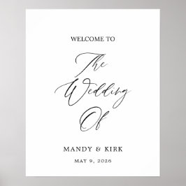 Elegant 16x20 Welcome Wedding Sign | Personalized  ポスター