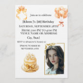 Elegant 18th Birthday Photo Party Invitation | Gol 招待状 (正面)