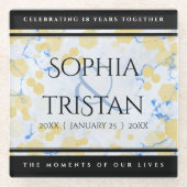 Elegant 18th Porcelain Wedding Anniversary ガラスコースター (正面)