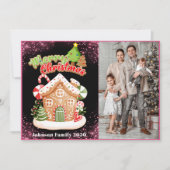 Elegant 1 Photo Modern Merry Christmas Dear Santa  シーズンカード (正面)