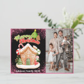 Elegant 1 Photo Modern Merry Christmas Dear Santa  シーズンカード (スタンド正面)