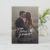 Elegant 1 Photo Wedding サンキューカード (スタンド正面)