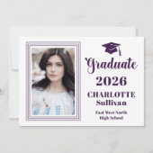 Elegant 2026 Graduate Graduation Portrait Photo  案内状 (正面)