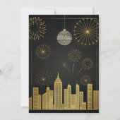 Elegant 2026 New Year's Eve -  Party Gold Glitter  招待状 (裏面)