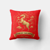 Elegant 2026 Year of the Horse Chinese New Year  クッション (裏面)