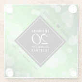 Elegant 20th Emerald Wedding Anniversary ガラスコースター (裏面)
