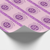 Elegant 21st Birthday Pink Glitter with Stripes ラッピングペーパー (角)