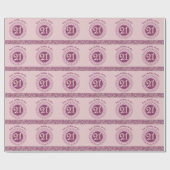 Elegant 21st Birthday Rose Gold Glitter & Stripes ラッピングペーパー (フラット)