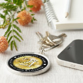 Elegant 21st Brass Wedding Anniversary Celebration キーホルダー (側面)