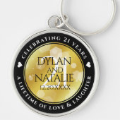 Elegant 21st Brass Wedding Anniversary Celebration キーホルダー (正面)