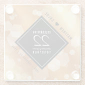 Elegant 22nd Copper Wedding Anniversary ガラスコースター (裏面)