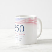 Elegant 250th American Independence Day 4th July コーヒーマグカップ (正面右)