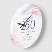 Elegant 250th American Independence Day 4th July ラージ壁時計 (傾斜)