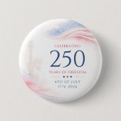 Elegant 250th American Independence Day 4th July 缶バッジ (正面)