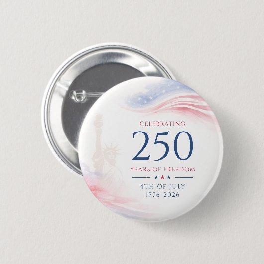 Elegant 250th American Independence Day 4th July 缶バッジ (正面&裏面)
