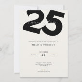 Elegant 25th Birthday Invitation - Minimal Style 招待状 (正面)