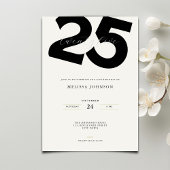 Elegant 25th Birthday Invitation - Minimal Style 招待状