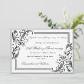 Elegant 25th Silver Wedding Anniversary Photo  招待状 (スタンド正面)