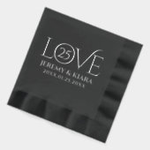 Elegant 25th Silver Wedding Anniversary Years 箔ナプキン (左)