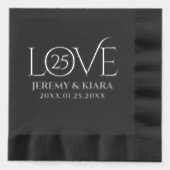 Elegant 25th Silver Wedding Anniversary Years 箔ナプキン (正面)