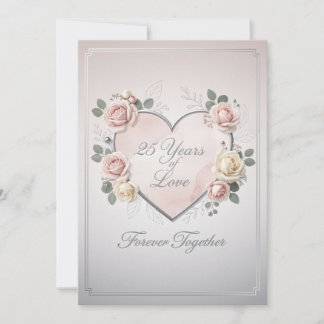 Elegant 25th Wedding Anniversary Card - romantic  シーズンカード