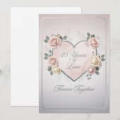 Elegant 25th Wedding Anniversary Card - romantic シーズンカード (正面/裏面)