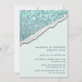 Elegant 29th birthday invitations Sparkle Glitter 招待状 (正面)