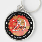 Elegant 29th Garnet Wedding Anniversary キーホルダー (正面)