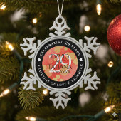 Elegant 29th Garnet Wedding Anniversary スノーフレークピューターオーナメント