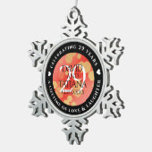 Elegant 29th Garnet Wedding Anniversary スノーフレークピューターオーナメント (右)