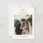 Elegant 2 Photo Thank you Wedding card サンキューカード (正面)