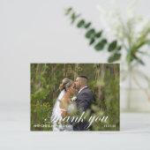 Elegant 2 Photo Wedding With Notes Thank You Postc ポストカード (スタンド正面)