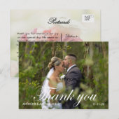 Elegant 2 Photo Wedding With Notes Thank You Postc ポストカード (正面/裏面)