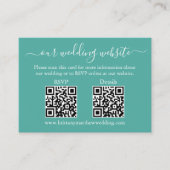 Elegant 2 QR Code Wedding RSVP Details Photo in Te エンクロージャーカード (正面)