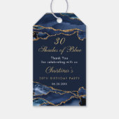 Elegant 30 Shades of Blue Birthday Party ギフトタグ (正面)