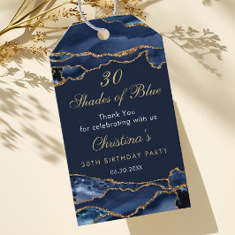 Elegant 30 Shades of Blue Birthday Party  ギフトタグ