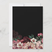 Elegant 30th Birthday Burgundy Pink Peonies 招待状 (裏面)
